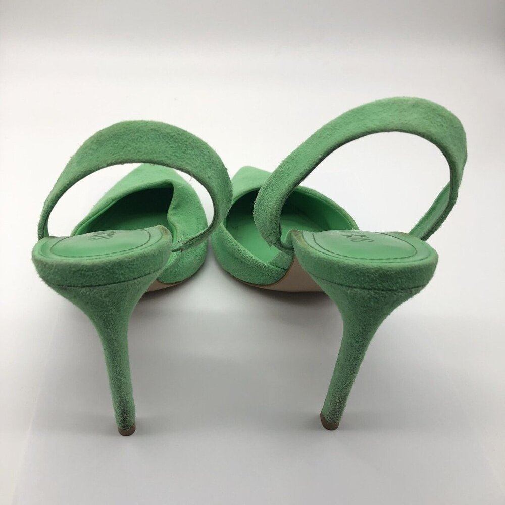 SCHUTZ Green Suede Slingback Pointed Pumps - Picture 5 of 10